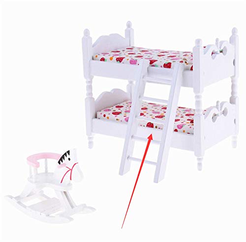 EatingBiting 1:12 Handmade mini Miniature Double Bedroom Furniture Bunk Bed Ladder Bunk Beds Room Furniture Accessories