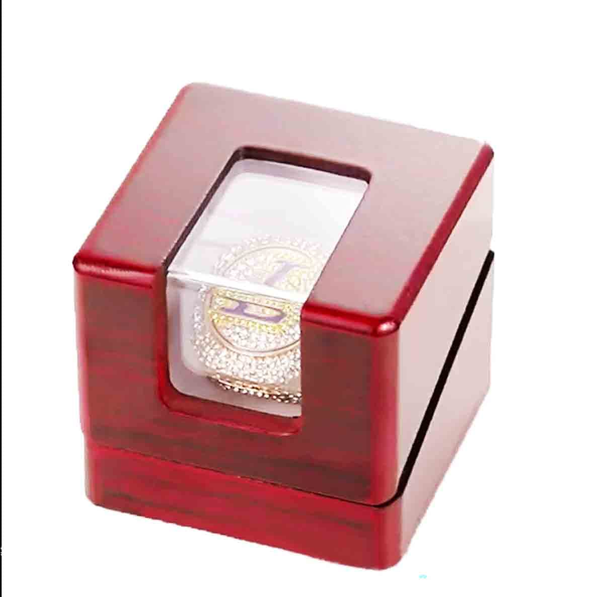 NW Championship Ring Display Case Single Box Real Wood |Single Stand 1 Slot| Gift for Sports Fans