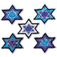 JILLSON & ROBERTS Prismatic Stickers Bulk Roll, Multicolor Stars of David (100 Repeats)