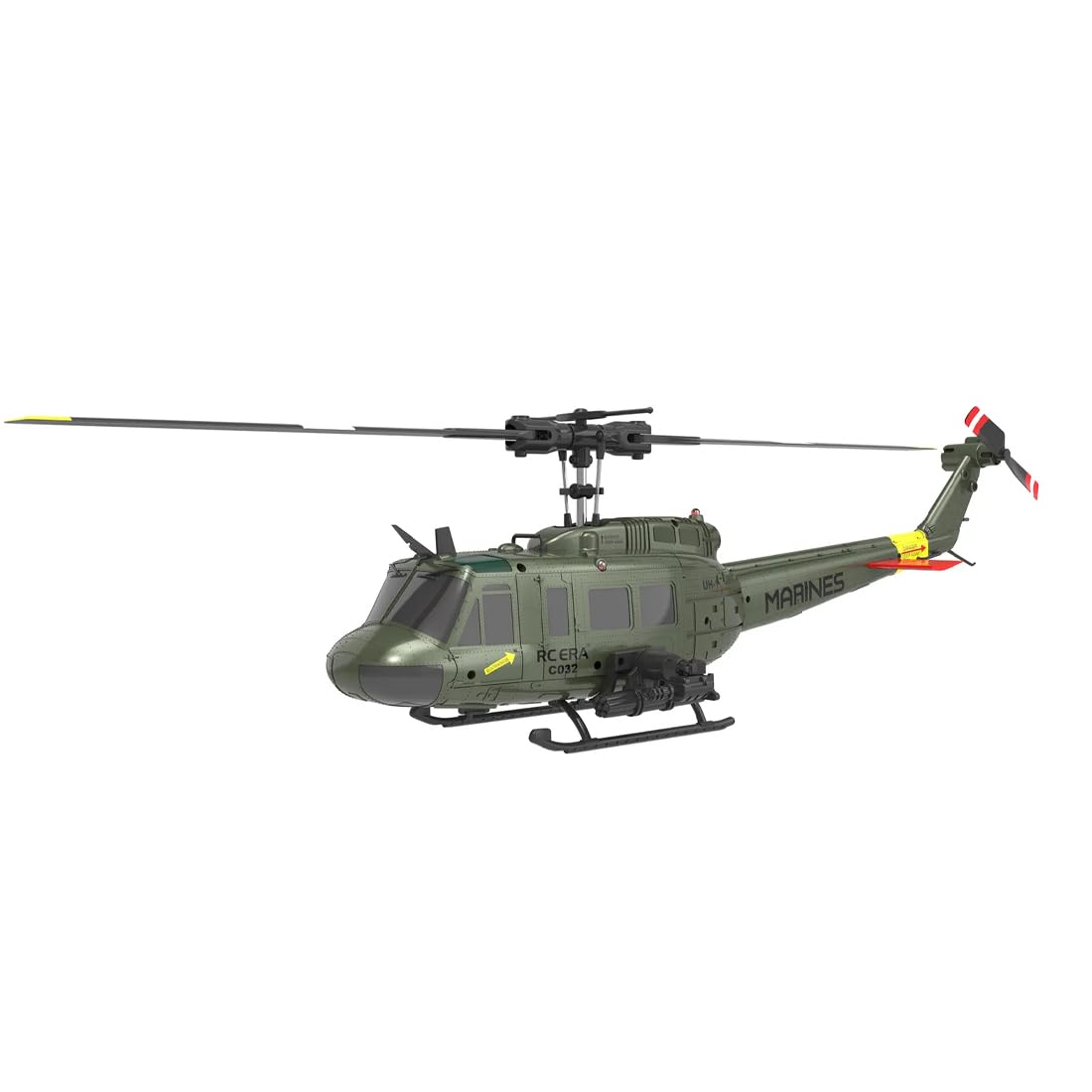 XURUYI C032 UH-1 Huey Flybarless RC Era Helicopters for Adults Beginners, 1/48 Scale 6CH 2.4G 6-Axis Gyroscope Stabilization, with Altitude Hold & 3D