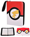 4 Pocket Trading Card Binder, Waterproof Cards Collection Binder with 50 Removable Sheets for 400 Cards Storage, Card Holder Book for TCG,MTG(Red)