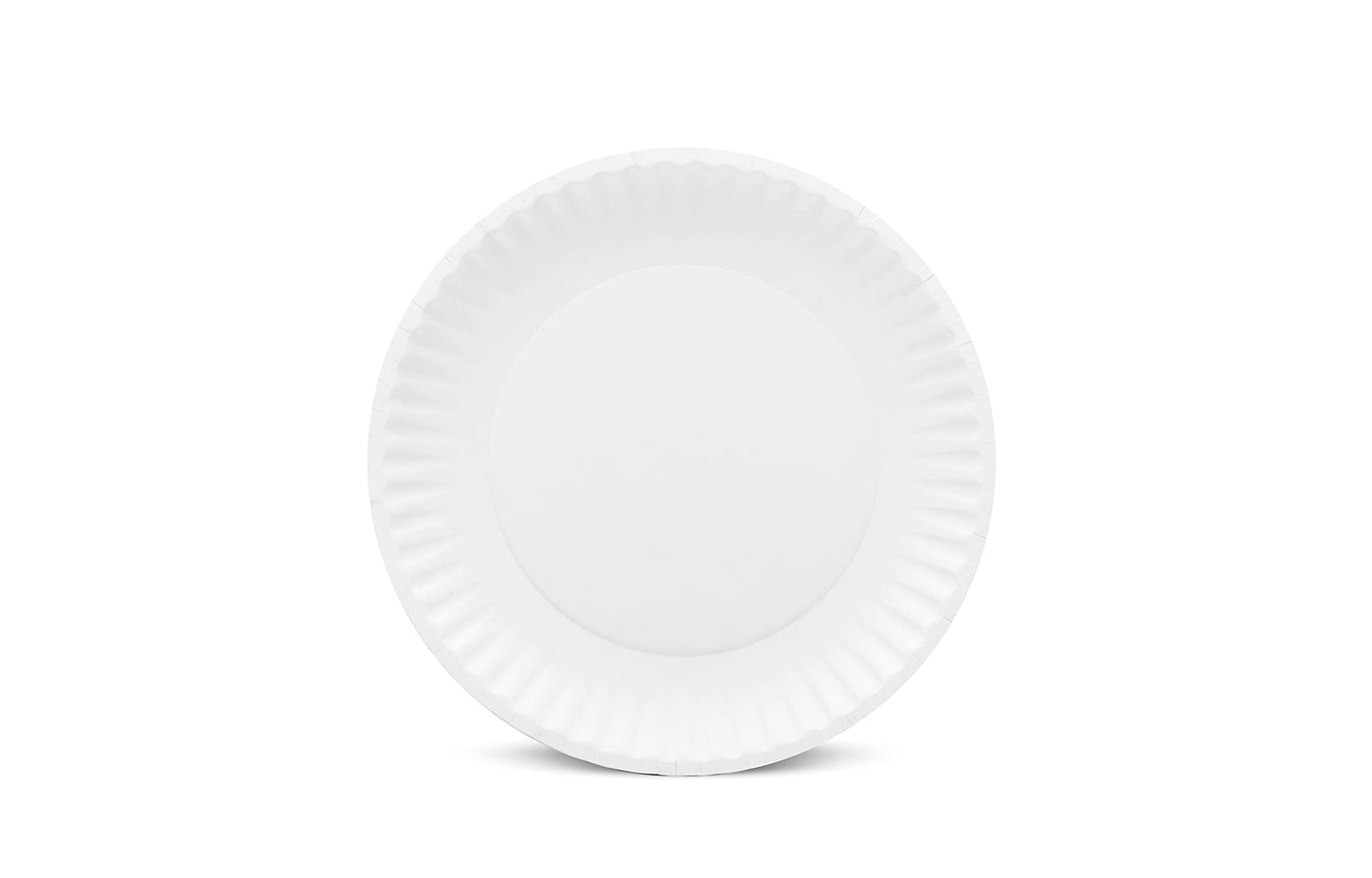 AJM Packaging PP9GREWH 9" White Paper Plates Green Label (10 Packs of 100)