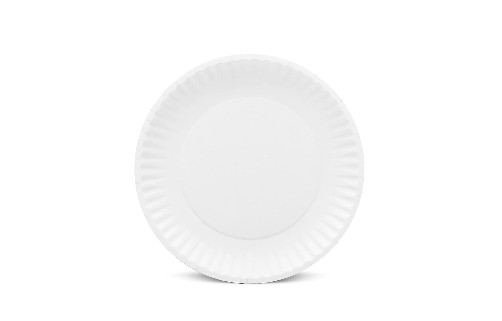 AJM Packaging PP9GREWH 9" White Paper Plates Green Label (10 Packs of 100)