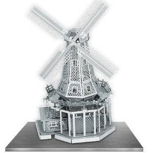Set of 3 Metal Earth 3D Laser Cut Building Models: Ferris Wheel - Windmill - Lighthouse