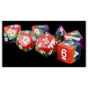 Metallic Dice Games LIC667 16 mm Polyhedral Dice Set, Rainbow & White - Set of 7