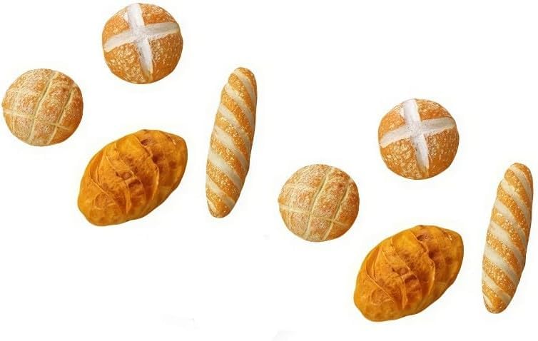 8 Pcs 1/12 Miniature Bread Set, Miniature Bread Dollhouse Decoration Accessories Resin Mix Bakery Bread Mini House Food Decoration Accessories
