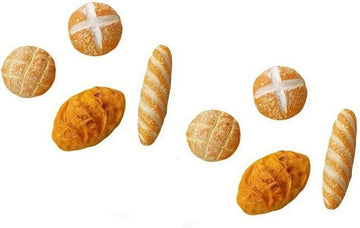 8 Pcs 1/12 Miniature Bread Set, Miniature Bread Dollhouse Decoration Accessories Resin Mix Bakery Bread Mini House Food Decoration Accessories