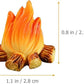 3-Pack Miniature Campfire Models - Resin Fake Fire for Dollhouse Ornaments, Halloween Decorations, and Micro Landscapes - Handcrafted Mini Fire Beads