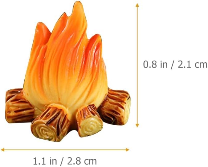 3-Pack Miniature Campfire Models - Resin Fake Fire for Dollhouse Ornaments, Halloween Decorations, and Micro Landscapes - Handcrafted Mini Fire Beads