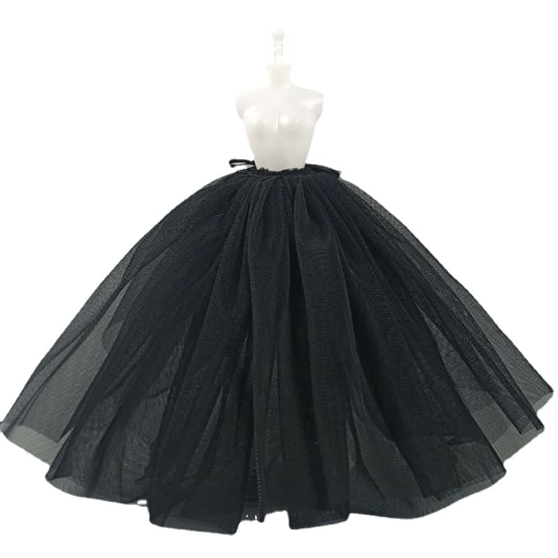 2pcs/lot Fashion Petticoat for 11.5" 1/6 Doll Slip Wedding Dress Underskirt Clothes Outfits 1/6 BJD Dollhouse Accessories (2pcs Black Slip)