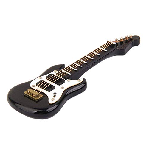 EatingBiting Adult Scene Handcraft 1:12 8.5cm Dollhouse Miniature Musical Instrument Bass Guitar for Dollhouse Furniture, Mini Miniature Instrument