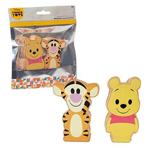 Disney Wooden Toys 2-Piece Figure Set with Winnie the Pooh & Tigger, Kids Toys for Ages 2 Up by Just Play
