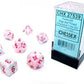 DND Dice Set - Chessex D&D Dice-16mm Festive: Pop Art & Red Limited Edition Plastic Polyhedral Dice Set-Dungeons and Dragons Dice Includes 7 Dice - D4