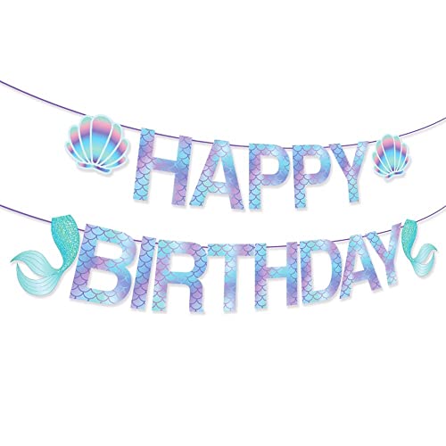 Anor WishLife Sparkle Banner,Mermaid Birthday Decorations,Mermaid Party Decorations for Girls,Boys,Kids,Home,Classroom,Baby Shower,1st Birthday
