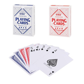 GSE Games & Sports Expert 2-Deck 100% Plastic Waterproof Playing Cards, Standard Regular Index, Poker Size, Perfect for Outdoor Camping, Beach & Pool