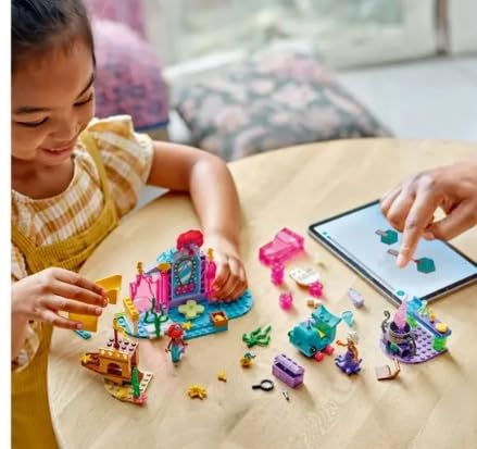 LEGO Disney Princess Ariel’s Crystal Cavern, Buildable Disney Toy Playset for Kids, Ariel Princess Mermaid Mini Doll and Fish Figure, Treasure Chest