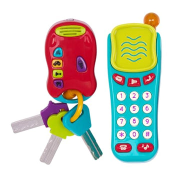 Battat Light & Sound Phone and Keys, Pretend Play Sensory Toys, Phone+Keys