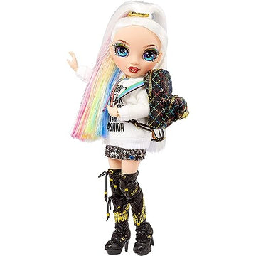 Rainbow High Jr High Series 2 Amaya Raine- 9" Rainbow Posable Fashion Doll with Designer Accessories and Open/Close Backpack. Great Toy Gift for Kids