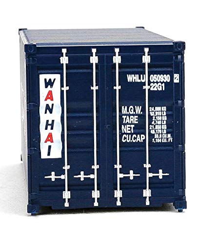 Walthers SceneMaster HO Scale Model of Wan Hai (Blue, White, red A Lettering) 20' Corrugated Container,949-8066