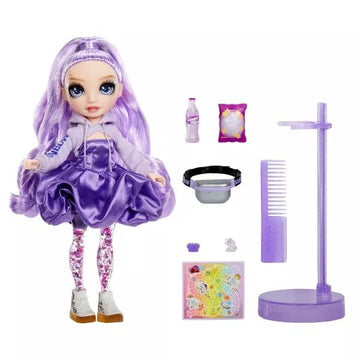 Rainbow HIGH Sparkle and Shine Viola (Purple) Model Doll 28 cm with Liquid Glitter in Legs, Shake to See Them Glitter, Ideal for Children 4 to 12