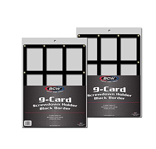 BCW Wall Mountable Trading Card Display Frame -2ct | 9 Card Screwdown Holder | High-Impact Crystal Clear Polystyrene