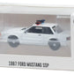 Greenlight 43008-L Hot Pursuit - 1987-93 Fox Body Mustang SSP Police - with Light and Push Bar 1/64 Scale