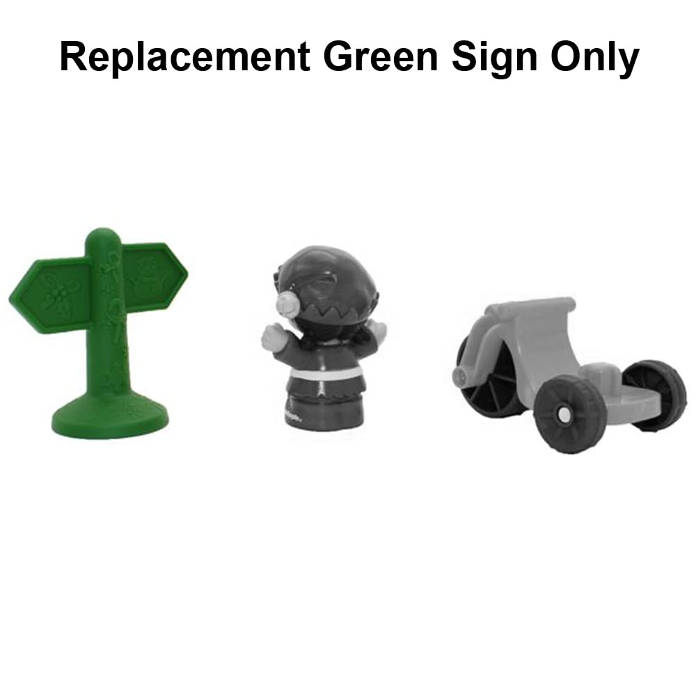 Replacement Part for Fisher-Price Little People Winter Holiday Christmas Playset - HJW18 ~ Replacement Green Sign ~ Arrows to Snowman or Holly