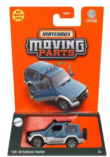 Matchbox Moving Parts 1991 Mitsubishi Pajero [Blue SUV] 40/50, 1:64 Scale Diecast Vehicle