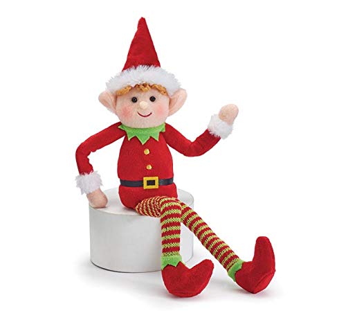 OULAIZ Posable Plush Elf Doll Elves Set of Boy Elf and Girl Elf with Bendable Arms and Legs Fun Christmas Decoration