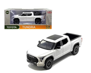 2023 Tundra TRD 4x4 Pickup Truck White Metallic with Sunroof and Wheel Rack 1/24 Diecast Model Car H08555R-WH