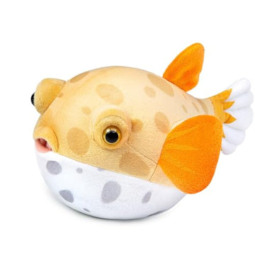 ZHONGXIN MADE Simulation Pufferfish Plush Toy - Real Life Yellow Blowfish Plush Toy Lifelike, Sea Animals Puffers Stuffed Toys Soft Aquarium Fish