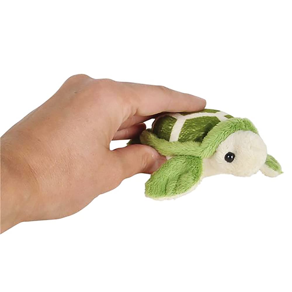 The Dreidel Company Zoo Animal Beanie, Soft Cozy Stuffed Zoo Animal with Hard Plastic Eyes Toy for Kids, 5" (Sea Turtle Beanie)
