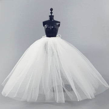2pcs/lot Fashion Petticoat for 11.5" 1/6 Doll Slip Wedding Dress Underskirt Clothes Outfits 1/6 BJD Dollhouse Accessories (Long, White)