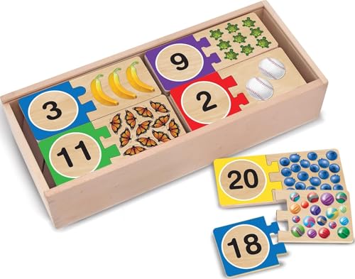 Melissa & Doug Self-Correcting Wooden Number Puzzles with Storage Box (40 pcs)