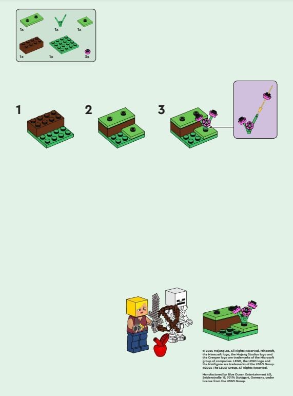LEGO Minecraft: Hero Minifigure with Skeleton and Apple - 6+