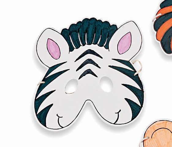 Fun Express Color Your Own Zoo Animal Masks - 12 Make Animal Faces Arts & Crafts Jungle Safari Party Zoo Birthday Party - Kids Crafts Activities DIY