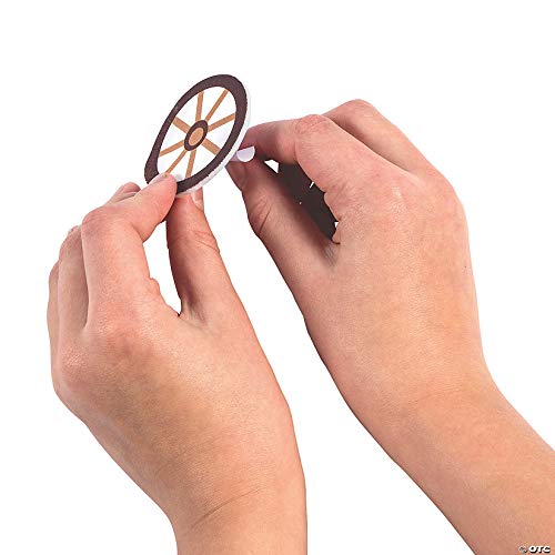 Fun Express 3D Western Covered Wagon Craft Kit Makes 12 - Cowboy Party Favors for Kids Birthday & Rodeo Themed Celebrations | VBS Vacation Bible