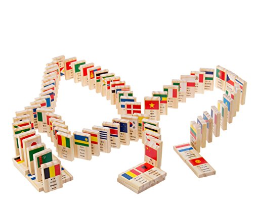 HSOMiD Wooden Educational Toys for Kids World Flag Learning Educational Toy (Domino)
