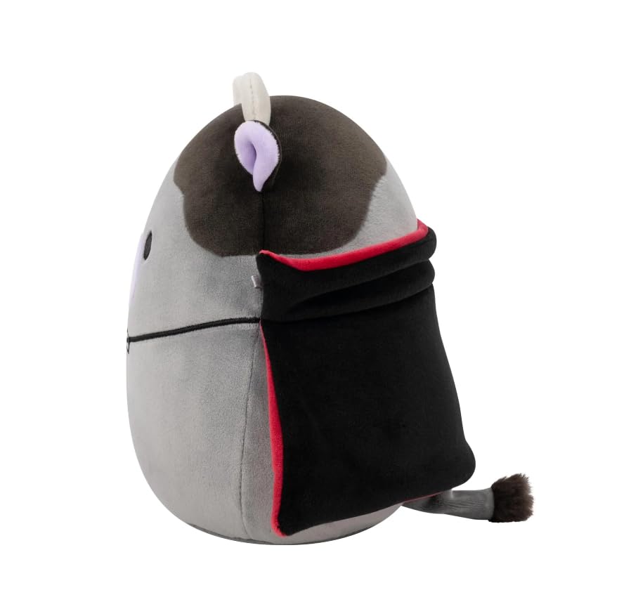 Squishmallows Original 7.5-Inch Bridgette the Grey and Black Cow Halloween Plush