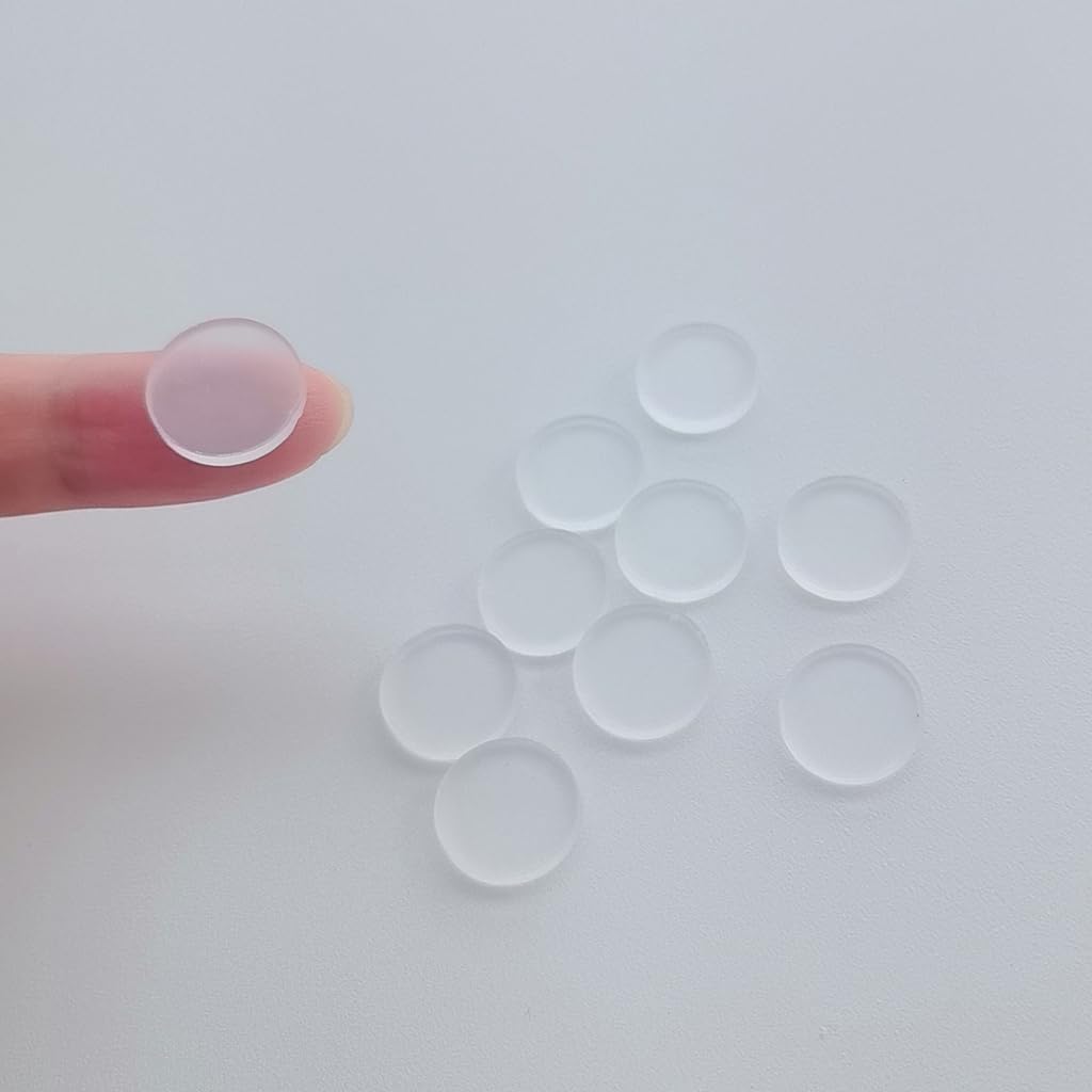 Keproving 10 Pcs Pool Cue Ferrule & Tip Pads, Acrylic Repair Spare Parts, Professional Billiard Accessories for Competition and Daily Use (Clear)