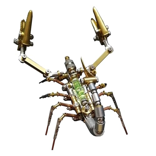 Steampunk Mechanical Scorpion Insect 3D Metal Puzzle 140+ Parts No Glue Screw Assembly DIY Hobby Birthday for Adults Teens 14+(Leveling Scorpion)