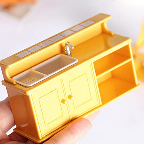 Acxico 2Pcs Plastic Kitchen Cabinet Miniature Furniture Room Item Set Mini Accessory