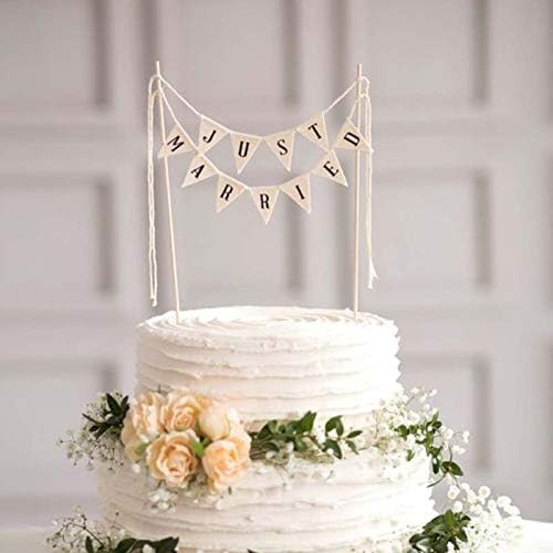 Wedding Cake Topper Ivory Durable Cotton Wood Pole without Pink Rose