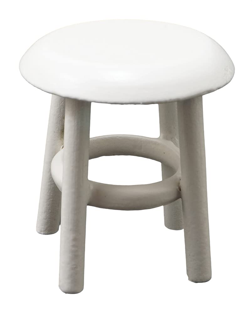 Dollhouse White Miniature Stool