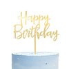 Mirrored Gold Acrylic Happy Birthday Cake Topper