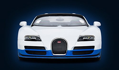 Radio Remote Control 1/14 Bugatti Veyron 16.4 Grand Sport Vitesse Licensed RC Model Car (White/Blue)