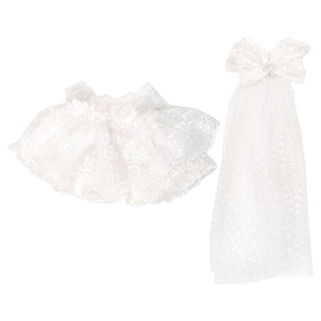 niannyyhouse 20cm Plush Doll Clothes White Lace Wedding Dress Headdress Loose 8in Doll Accessories