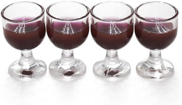 4 Pcs Red Wine 1/12 Miniature Wine Glasses Dollhouse Decoration Accessories Decoration Model Living Room Scene Craft Displays