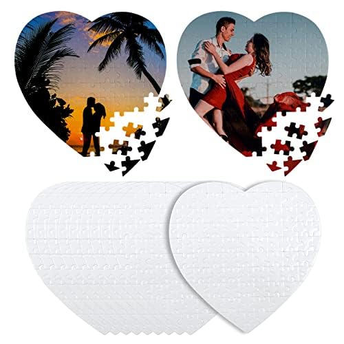 MAIKESUB 10 Sets Heart Sublimation Puzzle Blanks