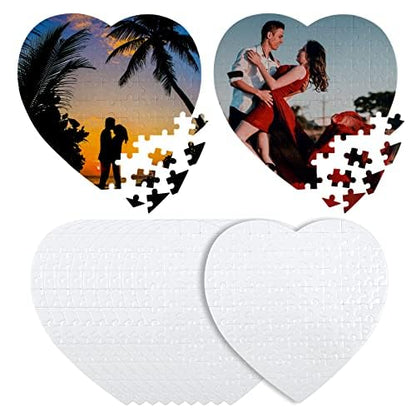 MAIKESUB 10 Sets Heart Sublimation Puzzle Blanks